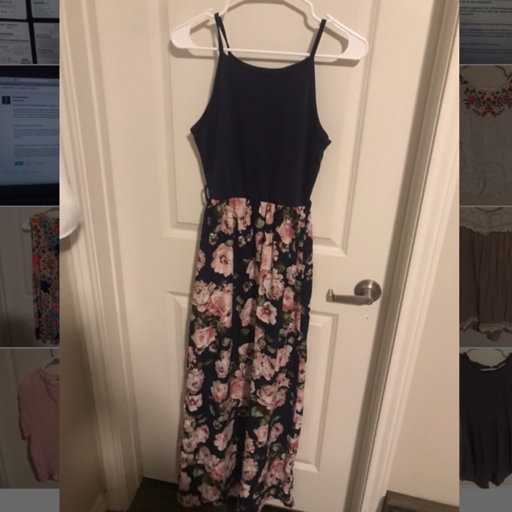 Floral navy maxi dress